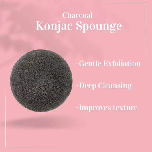 Black Konjac Facial Sponge - Activated Charcoal #skincare#