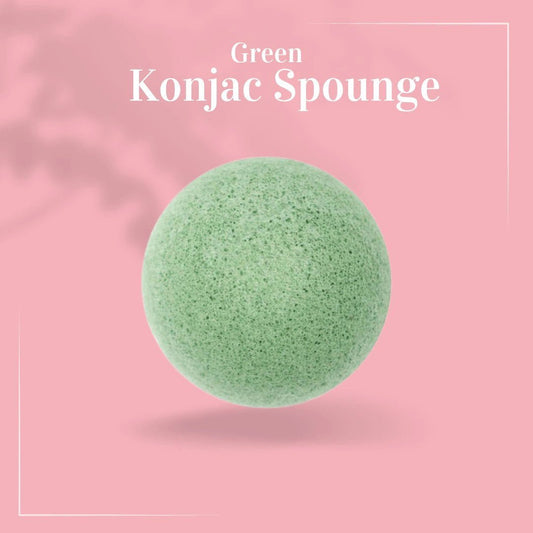 Green Konjac Facial Sponge - French Clay #skincare#