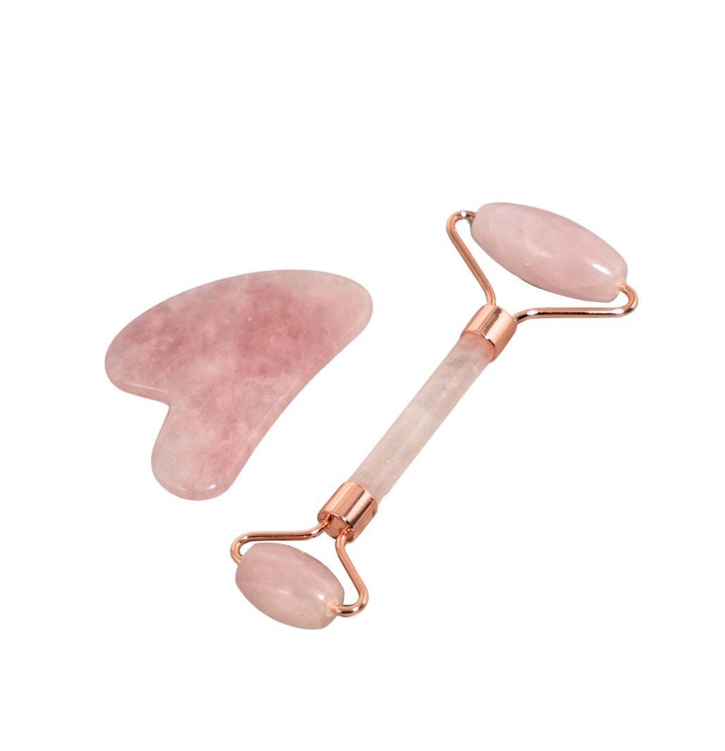 Rose Quartz Facial Roller & Gua Sha Set #skincare#